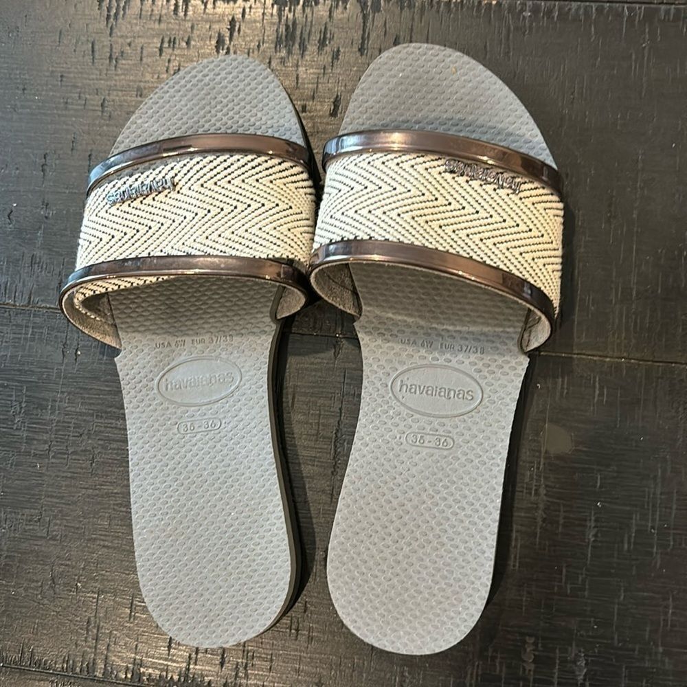 Havaianas You Transcoso Premium Slip On Casual Beachy Spring Sandals Size 6 Gray